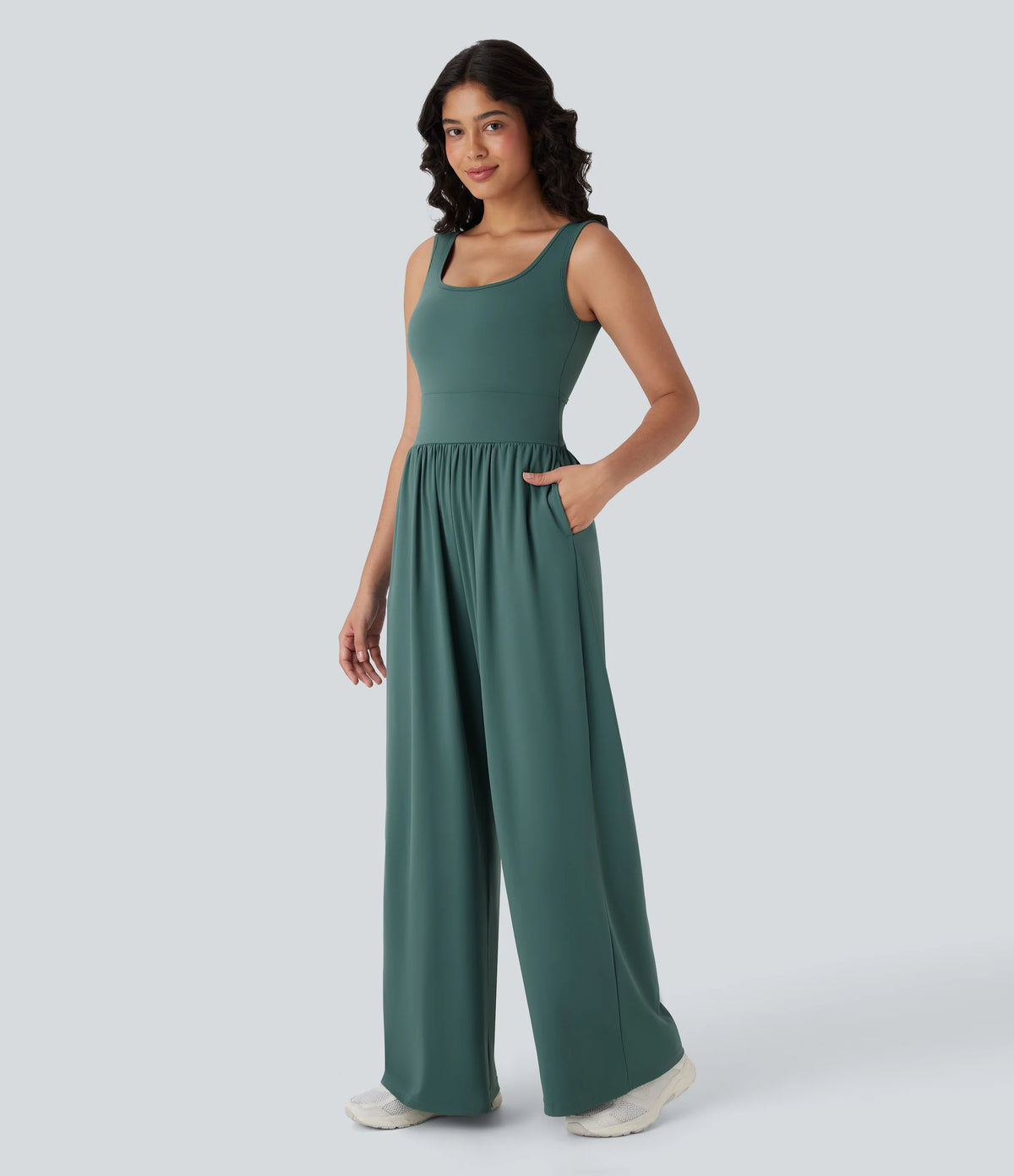 SoftlyZero™ Airy Wide Leg InstantCool Yoga Jumpsuit with Pockets-Easy Peezy