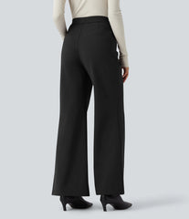 SoftlyZero™ Plush Thermal High Waisted Work Flare Pants with Pockets