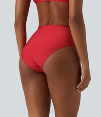 High Waisted Tummy Control Ruched Bikini Bottom Swimsuit