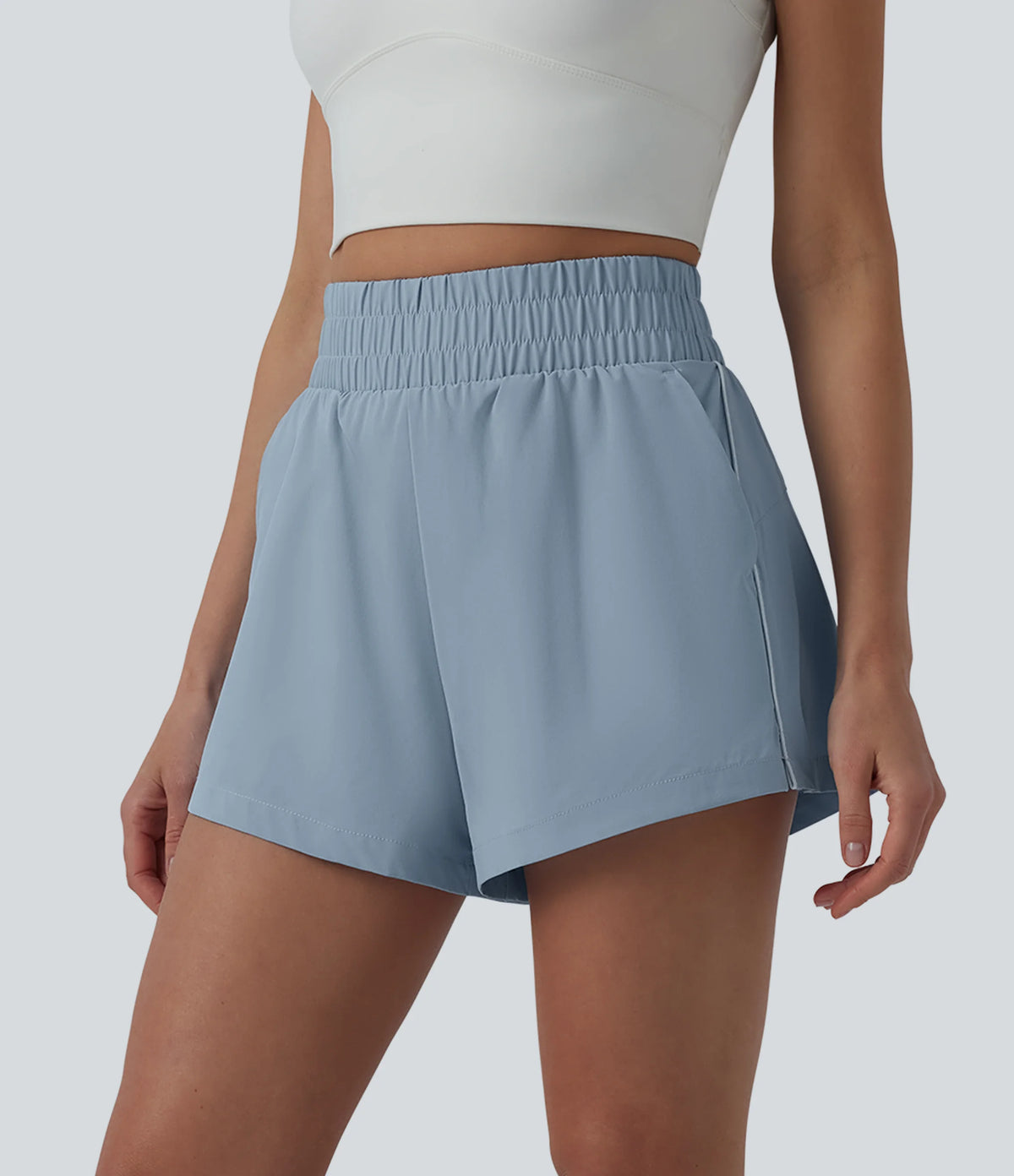 Breezeful™ Reflective High Waisted 2-in-1 Quick Dry Workout Shorts with Pockets