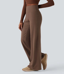DayStretch High Waisted Tummy Control Wide Leg Baggy Yoga Pants with Pockets