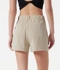 High Waisted Casual Linen-Feel Shorts 3'' with Pockets