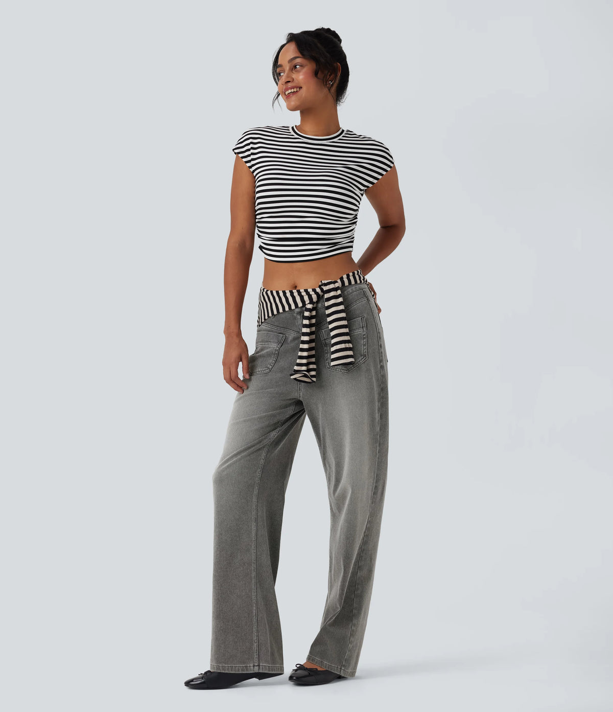 Halara Flex™ Mid Rise Straight Leg Casual Jeans with Pockets
