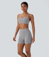 High Stretch Ribbed Knit Lounge Bra