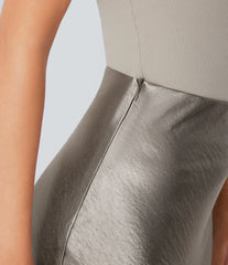 High Waisted Satin Midi Work Mermaid Skirt