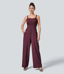 Breezeful™ Lace Up Pocket Quick Dry Casual Jumpsuit