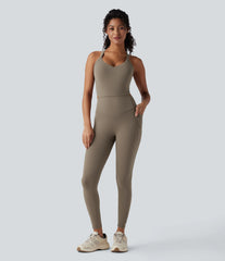 Halara UltraSculpt™ Tummy Control Training Jumpsuit with Pockets-Easy Peezy Edition DD-F Cups