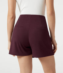 High Waisted Mini Waffle Work Skort with Pockets