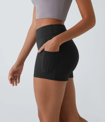 SoftlyZero™ Airy High Waisted Pocket Plain Cool Touch Yoga Shorts 3.5"-UPF50+