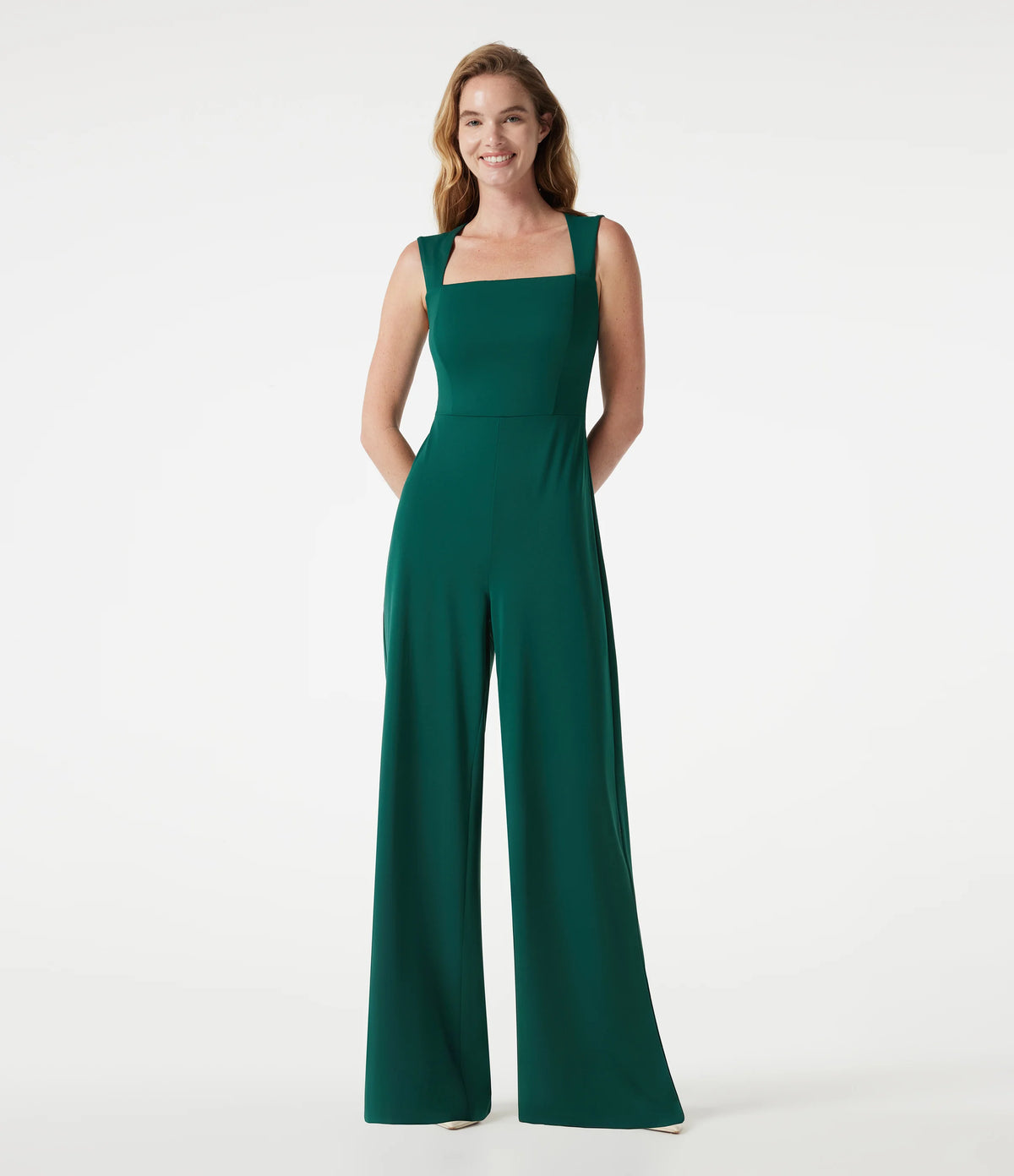 Square Neck Built-in Bra Sleeveless Jumpsuit-Easy Peezy Edition