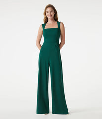 Square Neck Built-in Bra Sleeveless Jumpsuit-Easy Peezy Edition