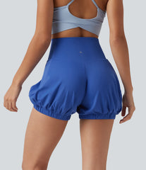 SoftlyZero™ High Waisted Tummy Control Dance Bubble Shorts 4'' with Pockets-UPF50+