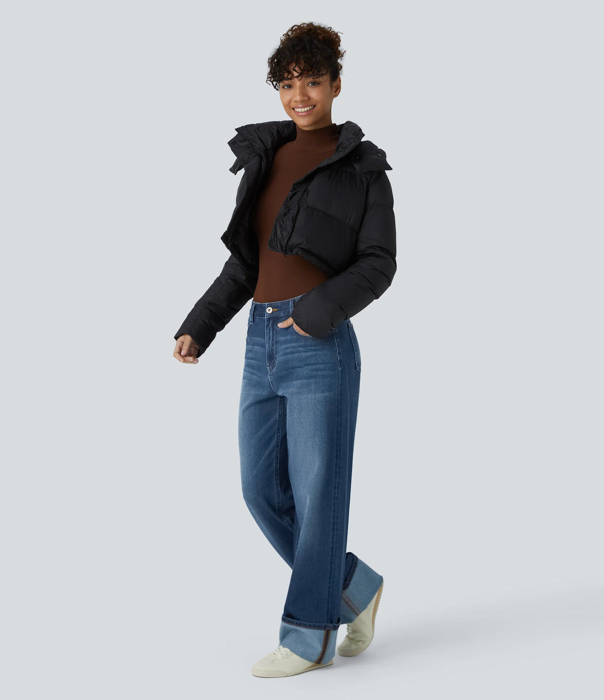 Halara Flex™ Low Rise Zipper Pockets Washed Casual Baggy Boyfriend Jeans
