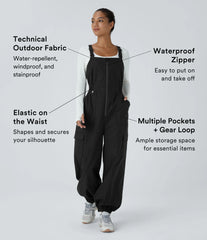 Water Repellent Wear-Resistant Zipper Pockets Camping Overalls
