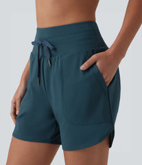SoftlyZero™ Airy High Waisted Drawstring 2-in-1 InstantCool Running Shorts with Pockets