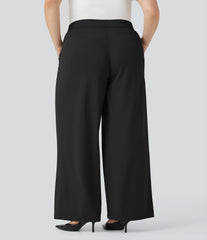 Halara Flex™ High Waisted Straight Leg Crepe Work Plus Size Pants with Pockets