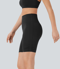 SoftlyZero™ QuickDry High Waisted Tummy Control Ruched Running Biker Shorts 7''