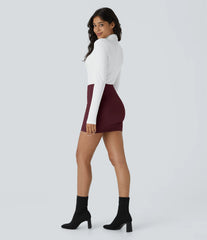 Patitoff™ Flow Pet Hair Resistant High Waisted Tummy Control Butt Lifting 2-in-1 Bodycon Mini Casual Skirt