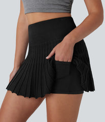High Waisted 2-in-1 Pocket A-Line Mini Casual Knit Skirt