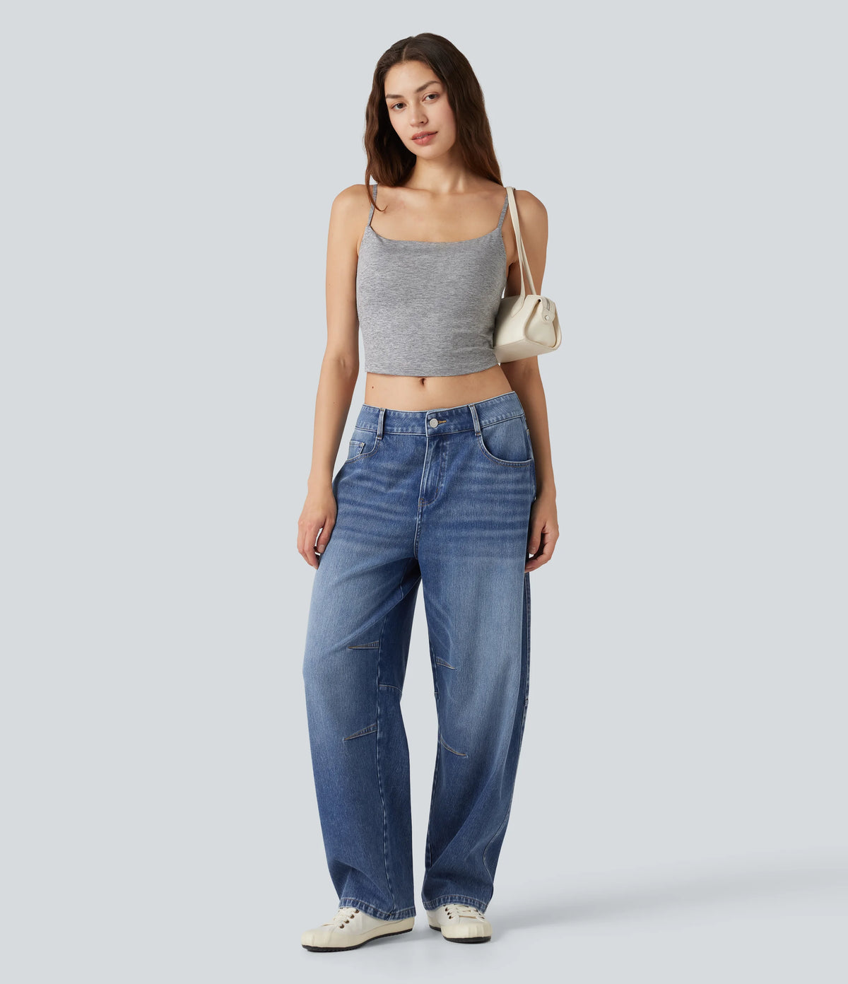Halara Flex™ Low Rise Barrel Leg Casual Jeans with Pockets
