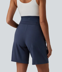 SoftlyZero™ Airy Super High Waisted InstantCool Yoga Bermuda Maternity Shorts with Pockets