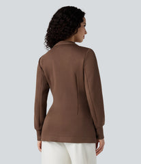 SpacerTek™ High-neck Long Sleeve Tie Work Coat with Pockets