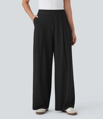 Breezeful™ High Waisted Wide Leg Quick Dry Work Pants with Pockets