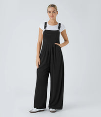 Ribbed Pockets Casual Overalls