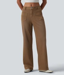 Halara Flex™ Mid Rise Straight Leg Colorful Casual Jeans with Pockets