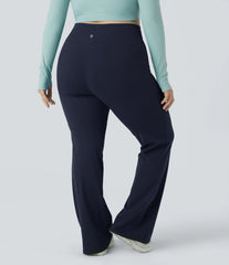 DayStretch High Waisted Crossover Full Length Flare Plus Size Leggings