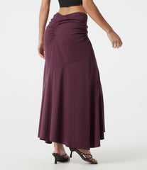 Mid Rise Ruched Mermaid Maxi Party Skirt