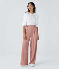 Halara Flex™ High Waisted Pocket Wide Leg Waffle Work Pants