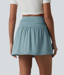 High Waisted 2-in-1 Micro Mini Casual Skirt with Pockets
