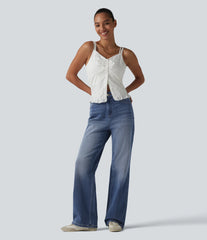 Halara Flex™ High Waisted Straight Leg Casual Jeans with Pockets