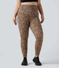 Plus Size Halara UltraSculpt™ Leopard Print High Waisted Tummy Control Yoga Leggings with Pockets