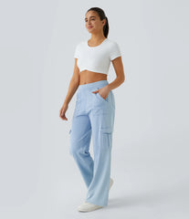 Halara Flex™ Mid Rise Pockets Straight Leg Casual Cargo Jeans