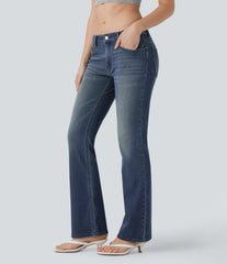 Halara Flex™ Low Rise Pockets Washed Casual Bootcut Jeans
