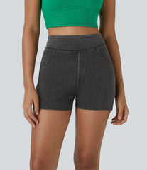 Halara Flex™ High Waisted Pocket Denim Casual Shorts 3"