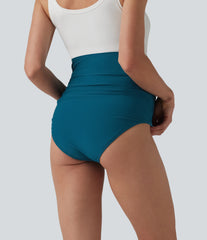Super High Waisted Ruched Maternity Bikini Bottom Swimsuit