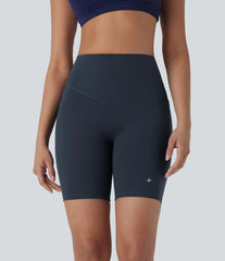 Halara UltraSculpt™ High Waisted Tummy Control Butt Lifting Ruched Shaping Yoga Biker Shorts 7'' with Pockets