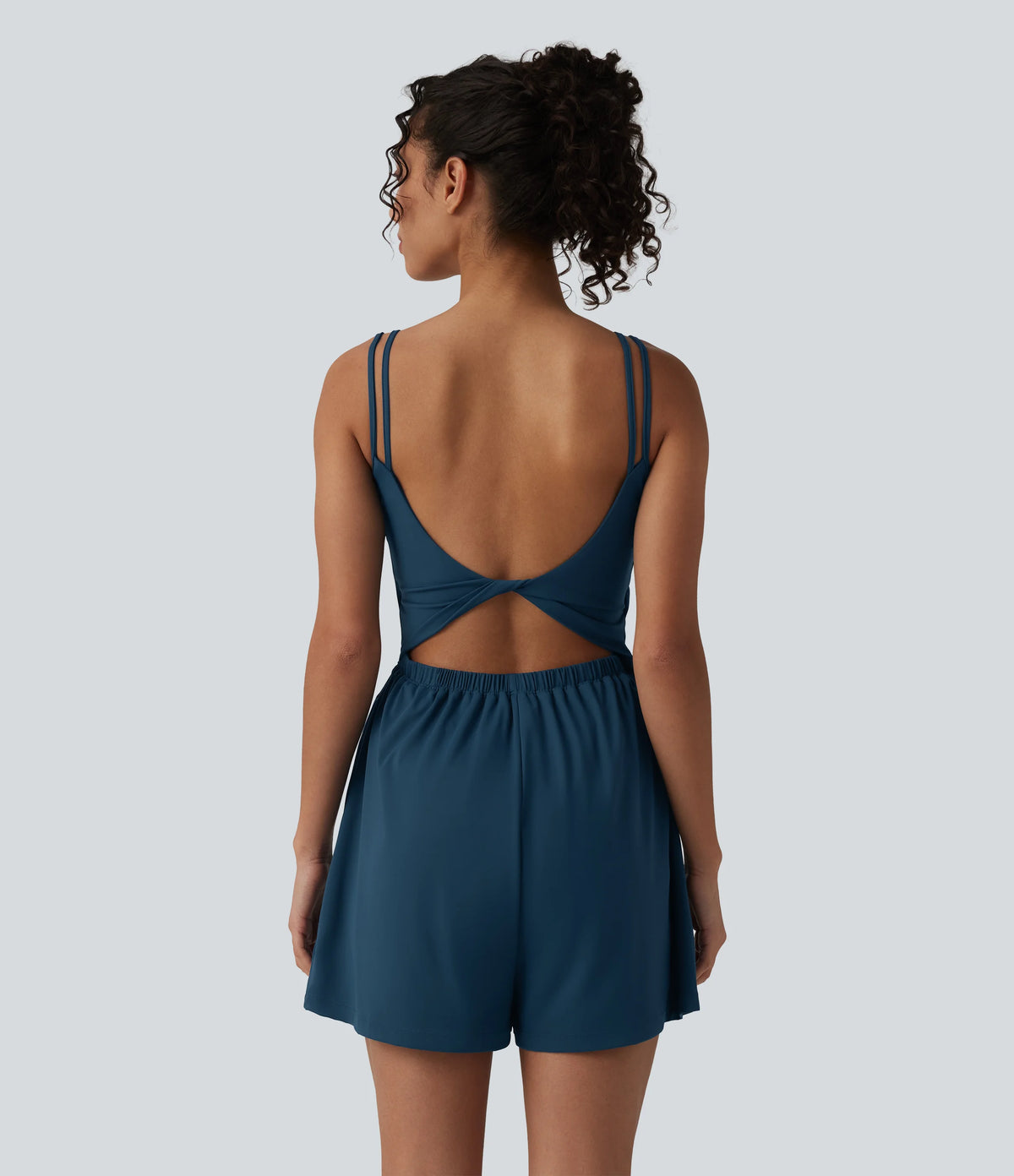 SoftlyZero™ Airy Double Straps Built-in Bra 2-in-1 InstantCool Yoga Romper with Pockets-Easy Peezy Edition