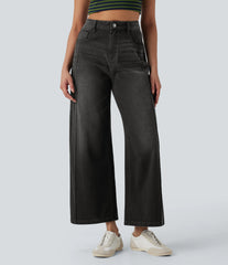 Halara Flex™ High Waisted Pockets Washed Casual Baggy Jeans