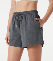 High Waisted Drawstring Quick Dry Workout Shorts 3'' with Pockets